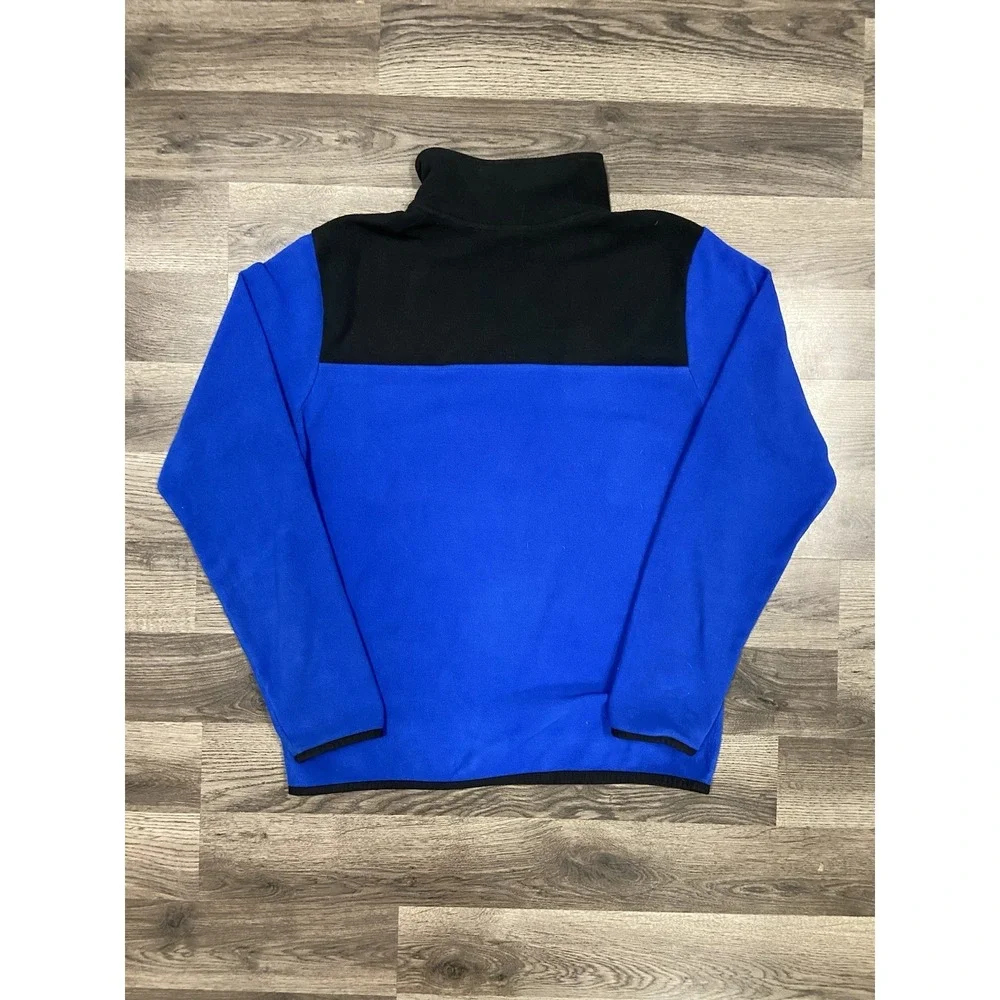 The North Face 1/4 Zip Jacket Size Medium Blue Black Fleece‎ Pullover